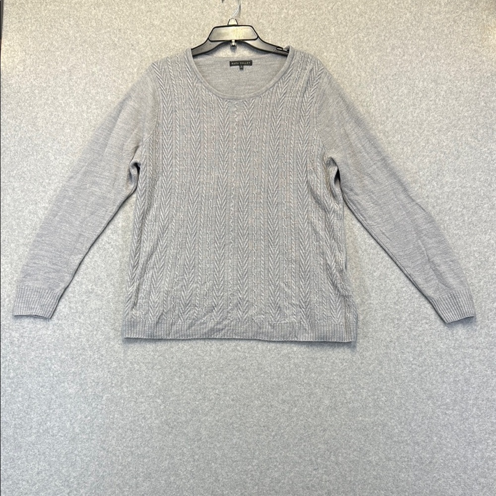 Gray Cable Knit Women's Sweater